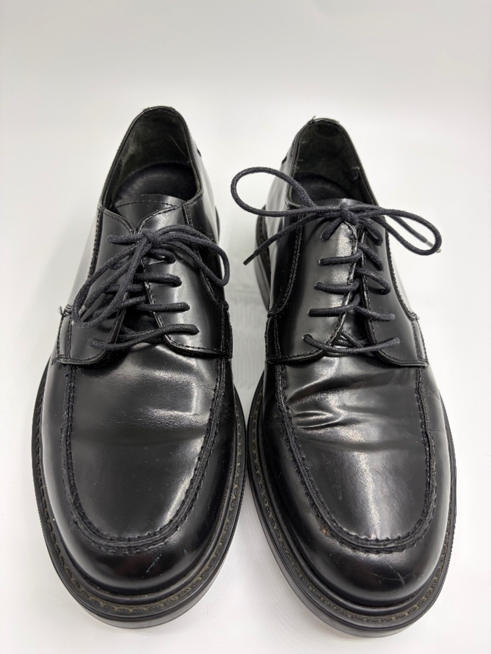 Bostonian Strada Black Leather Derby Dress Shoes | Men's 7 | Made in Italy